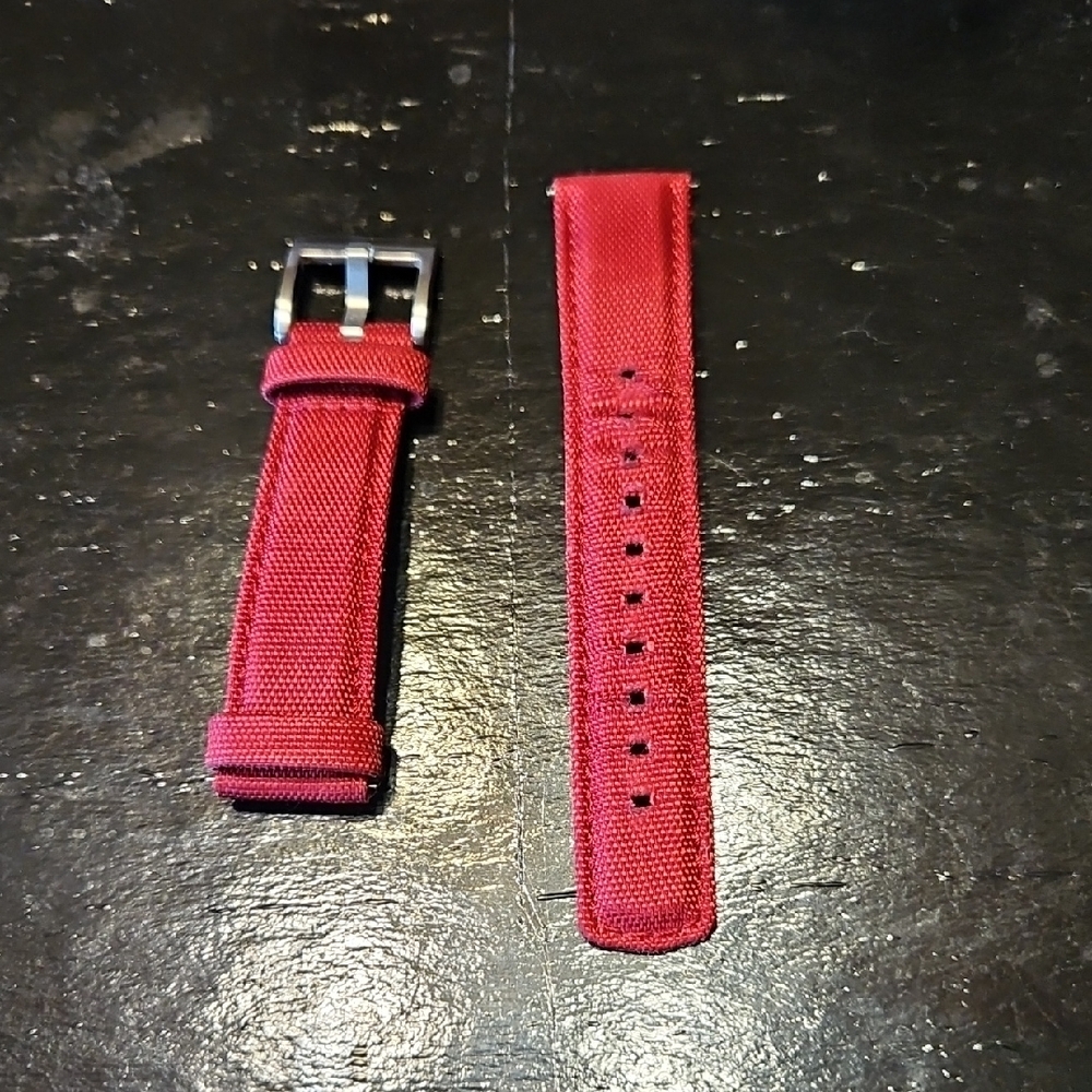 Red Canvas Barton Watch Strap - 20mm Lug Width